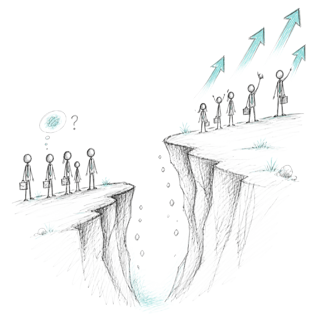 Illustration of the widening AI competitiveness gap